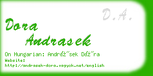 dora andrasek business card